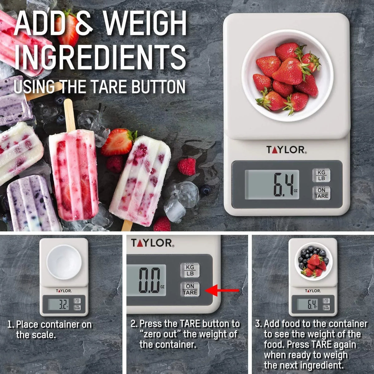 Taylor Precision Products Compact Digital Scale White